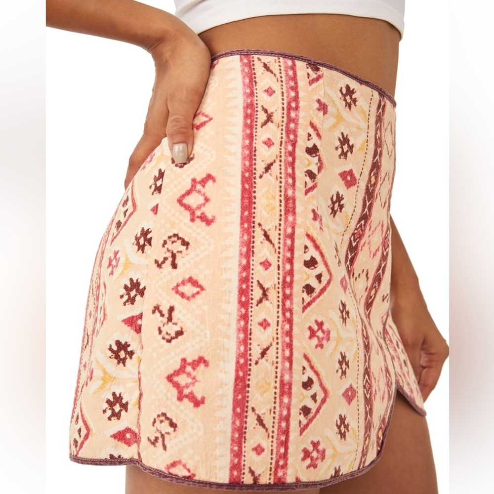 🌺Free People Cleo Geometric-Print Wrap Miniskirt🌸🌺 - Picture 6 of 16